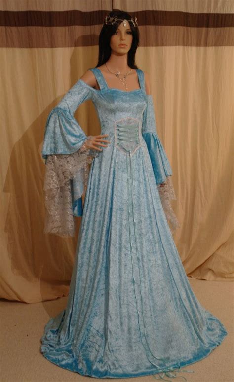 Shop all our wedding dresses & bridal gowns in a wide selection of every style, all at amazing prices. Turquoise blue medieval handfasting fantasy wedding dress ...