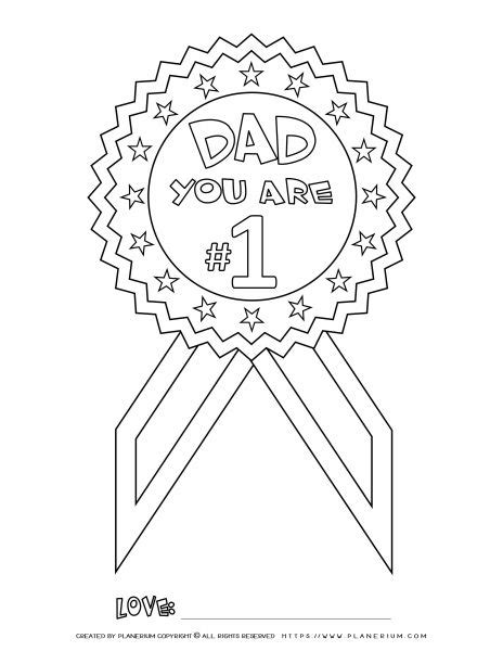 Number 1 Dad Coloring Pages
