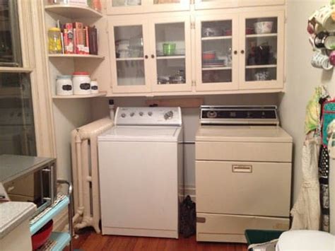 Lane mcnab shows a great yellow paisley curtain that was picked out to hide the washer and dryer here. How To Hide Washer & Dryer in Cute Rental Kitchen ...