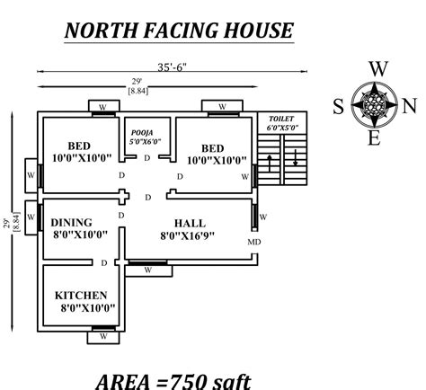 AutoCAD DWG File Shows One Floor House Plans Bhk House Plan Open House Plans House