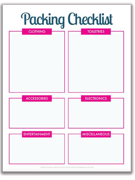 Organized Travel A Free Printable Packing List For Your Next Trip 10