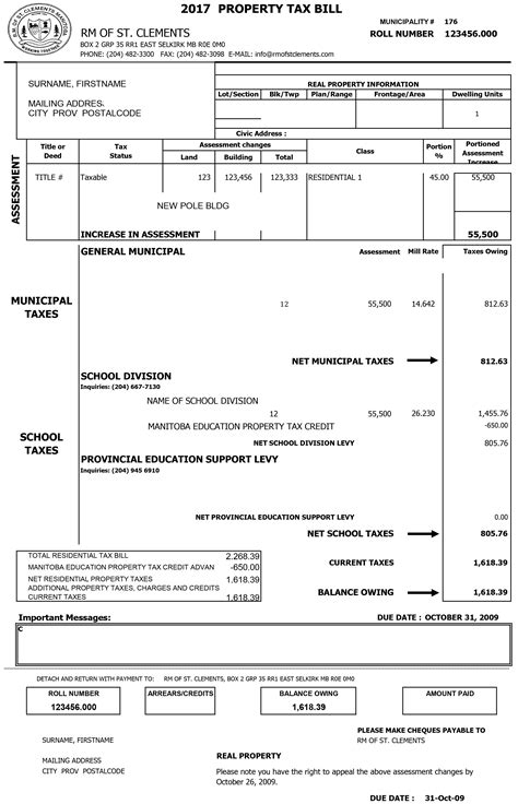 What is the format of a tax invoice? Sample Tax Bill - Rural Municipality of St. Clements