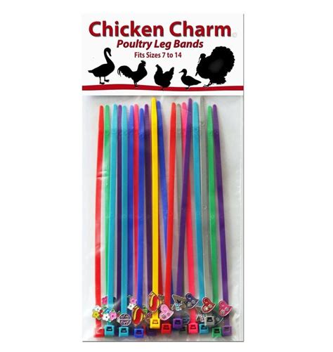 Fold the band in half lengthwise and pin it to the leg with the cut edges together. 20 Chicken Charm TM Poultry Leg Bands Fit Sizes 7 to 14 Includes Americas Favori | Industrial ...