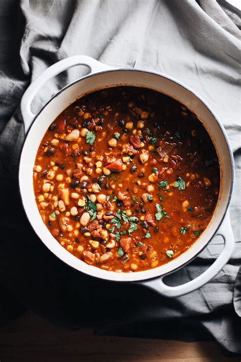 Add chili powder, cumin, and paprika, then mix in tomatoes with juices, beans, and . One Pot Healthy Vegetarian Bean Chili | A Simple Palate ...