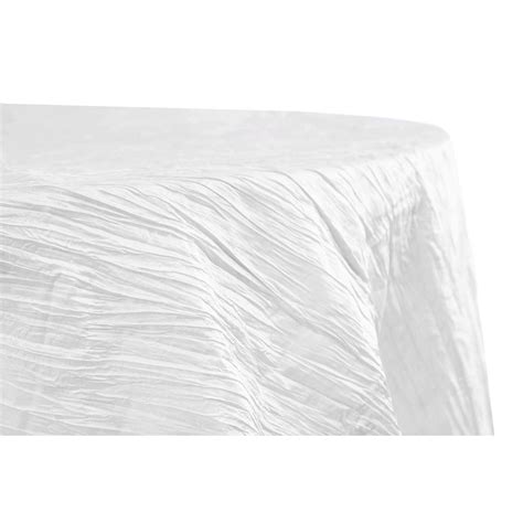 Accordion Crinkle Taffeta 132 Round Tablecloth White Cv Linens