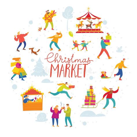 Christmas Market Scene Stock Illustrations 726 Christmas Market Scene