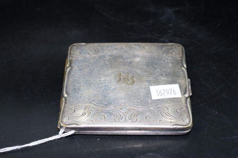 Engraved Silver Plate Cigarette Case With Monogram Vintage Smoking Accessories Cigar