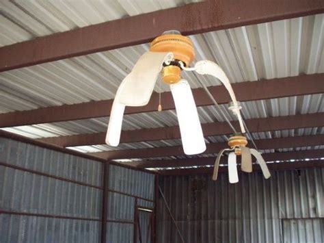 Using a ceiling fan with a warped blade can destroy the fan over time. The ceiling fans drooping in the heat and humidity. | Way ...