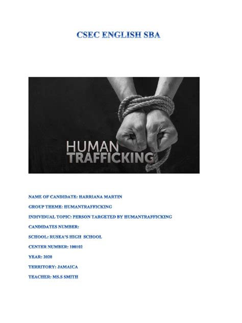 Csec English Sbadocx Human Trafficking Domestic Violence
