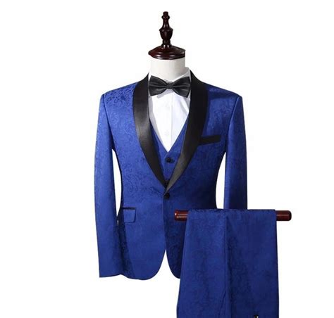 ₩129 191에서 royal blue groom tuxedos man suits peak lapel groomsmen one buttons groom tuxedos