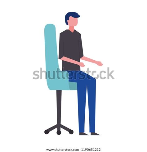 Young Man Sitting Chair Office Avatar Stock Vector Royalty Free