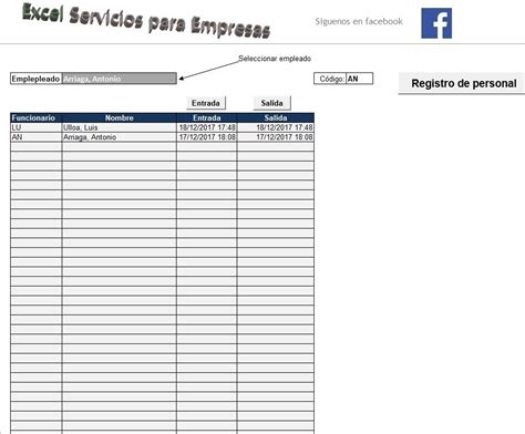 Hoja De Registro De Entrada Y Salida De Personal Pdf