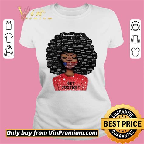 Pretty Black Girl Say Her Name Got Justice Shirt Premium Tee Shirt