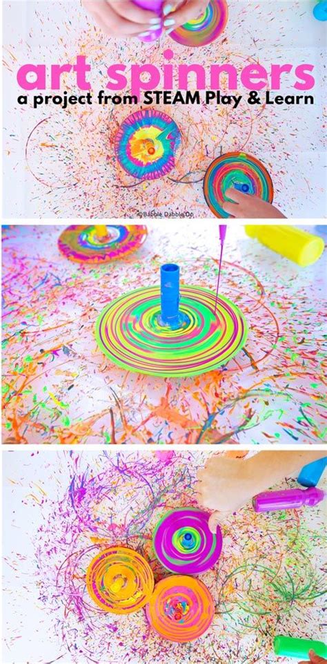 Diy Spin Art Art Spinners From Steam Play And Learn Arte Preescolar