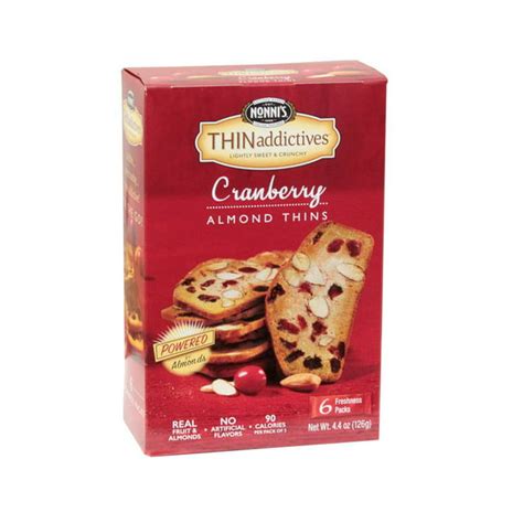 Thin Addictives Cranberry Almond Thins 44 Ounce 6 Per Pack 6