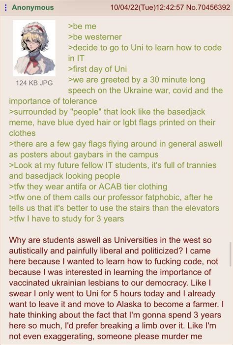 Anon Goes To A University R Greentext Greentext Stories Know