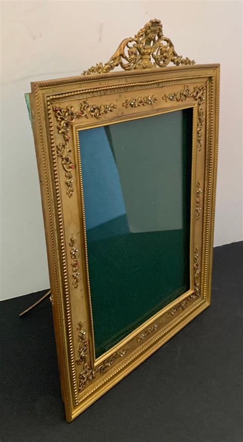 Modern and art deco inspired picture frames. Elegant French Bronze Regency Neoclassical Ormolu Jeweled ...
