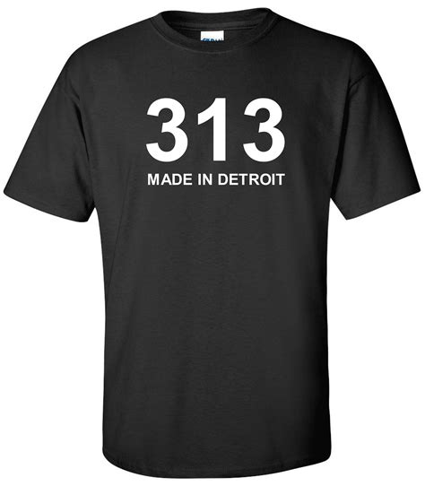 Detroit T Shirt 313 Area Code Motown Tee Motor Rock City Etsy