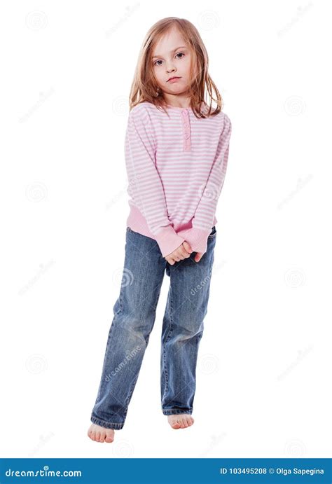 Shy Girl Standing Stock Photo Image Of Cute Thoughtful 103495208