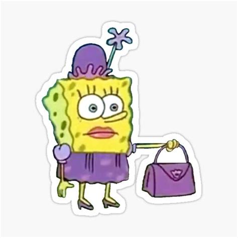 Spongebob Purse Meme Sticker By Kykyswan In 2021 Spongebob Preppy
