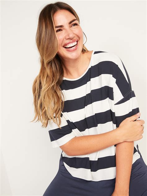 Oversized Luxe Striped T Shirt For Women Old Navy