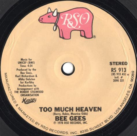 The song later found its way to the group's thirteenth original album, spirits having flown. Bee Gees - Too Much Heaven (1978, Solid Centre, Vinyl ...