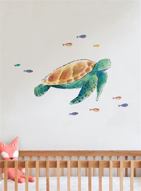 Sea Turtle Fabric Wall Decal Turtle Wall Decals Fabric Wall Decals