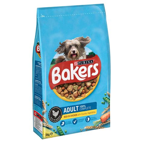 Dry dog food has many advantages as part of your dogs' diet; Bakers Dry Dog Food Chicken and Veg 3kg | Dog Food ...