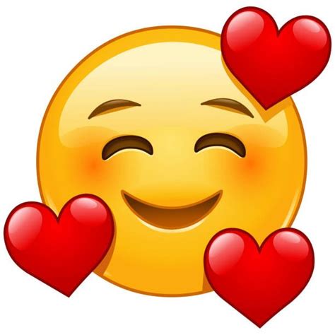 Emoji With Smiley Face And Hearts