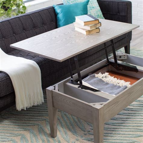 Stash coasters, remote controls, and spare chargers out of sight with this modern storage coffee table. Turner Lift Top Coffee Table - Gray - Coffee Tables at Hayneedle | Cool coffee tables, Lift up ...