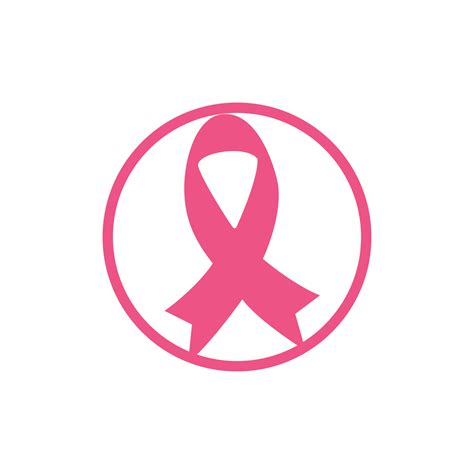 Pink Ribbon Vector Logo Design Breast Cancer Awareness Symbol October