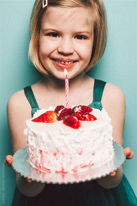 Girl Holding Birthday Cake By Stocksy Contributor Lumina Cake Drawing Cake Illustration Cake
