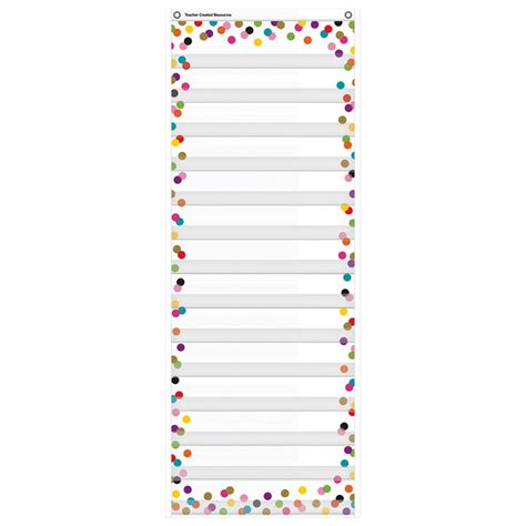 Confetti 14 Pocket Daily Schedule Pocket Chart 13 X 34 Tcr20330