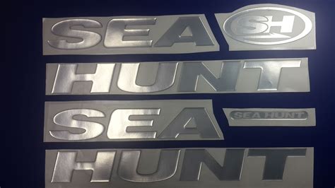 We will gladly refund your purchase within 30 days if you aren't 100% satisfied. Sea Hunt boat Emblems 38" chrome + FREE FAST delivery DHL ...