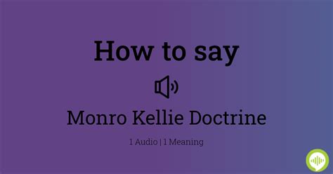 How To Pronounce Monro Kellie Doctrine