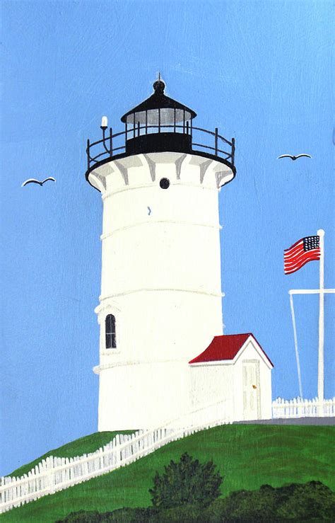Nobska Point Lighthouse Tower Painting By Frederic Kohli