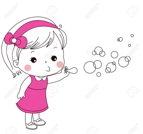 Girl Bubble Blowing Clipart Clipground