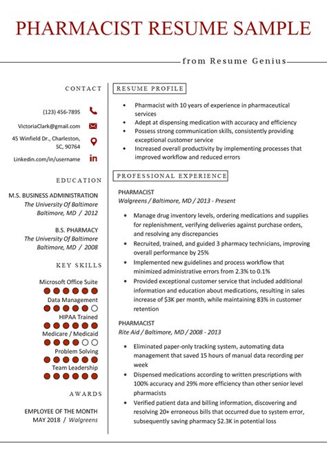 Unlike cvs for other professions, pharmacy cvs tend to include much more detail. Pharmacist Resume Sample & Writing Tips | Resume, Good ...