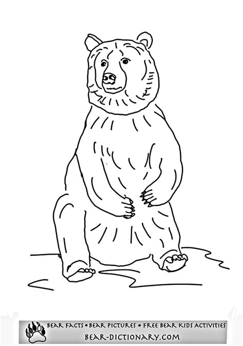 Free printable bear coloring pages. Grizzly Bear Coloring Pages,Horace's fave Grizzly Bear ...