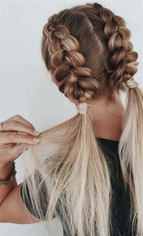 Double Dutch French Braids Blonde Balayage Ombre Hair