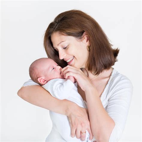 Young Happy Mother Holding Her Newborn Baby Stock Image Image 41533387