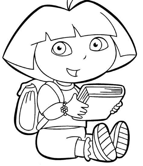 Dora The Explorer Coloring Pages Clip Art Library