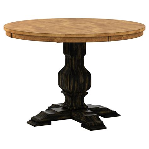 South Hill Round Pedestal Base Dining Table Antique Black Inspire Q