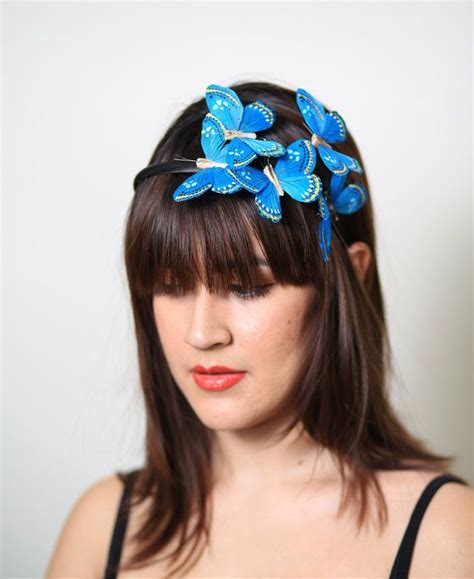 Items Similar To Light Turquoise Butterfly Headband Woodland Fairy