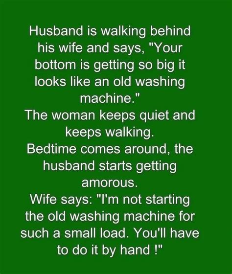 Funny Husband And Wife Joke Funny Jokes Story Lol Funny Quote Funny Quotes Funny Sayings Joke