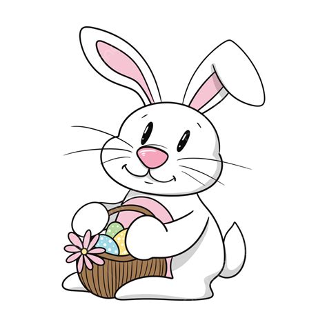 Easter Bunny Lovely Rabbit With Eggs Vector Bunny Rabbit Easter Png And Vector With