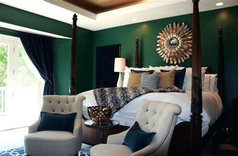 A pair of 1960s hand blown murano glass emerald green ceiling or wall lights with polished nickel globe finials. navy and green bedroom - Google Search | Green master ...