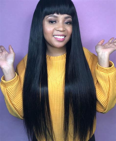 thriving hair glueless silky straight 360 lace front wigs virgin human hair with bangs [v12 360