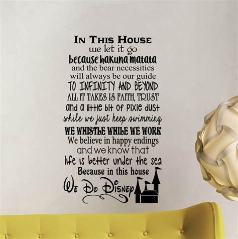 In This House We Do Disney Wall Decal 38x22 Poster Sign Etsy