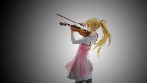 Shigatsu Wa Kimi No Uso Miyazono Kaori Anime Girls Violin Simple